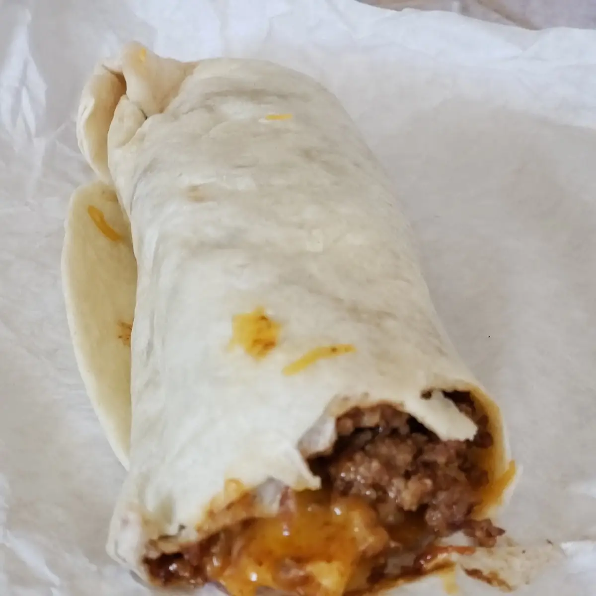 Beef Burrito Extra Cheese and Sour Cream