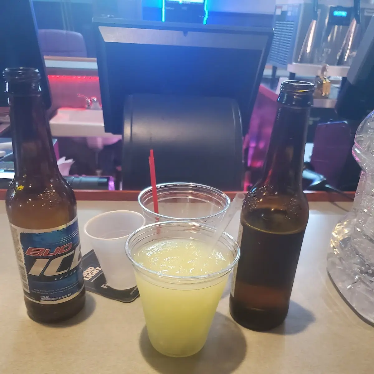 Frozen Margarita and Bud Ice