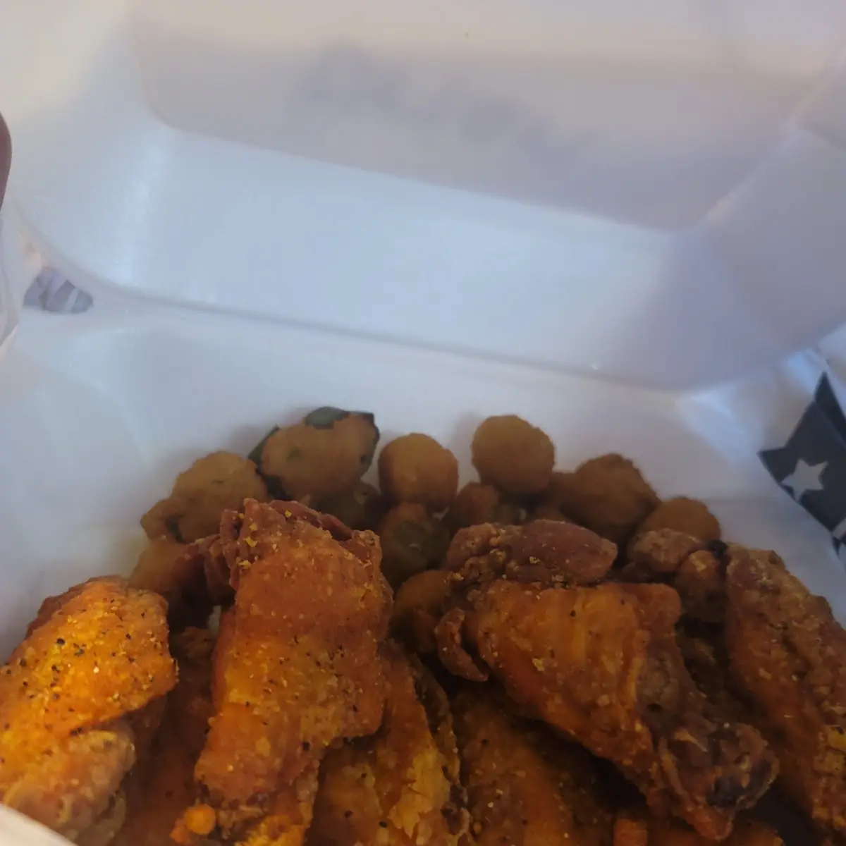 Lemon Pepper Wings and Okra