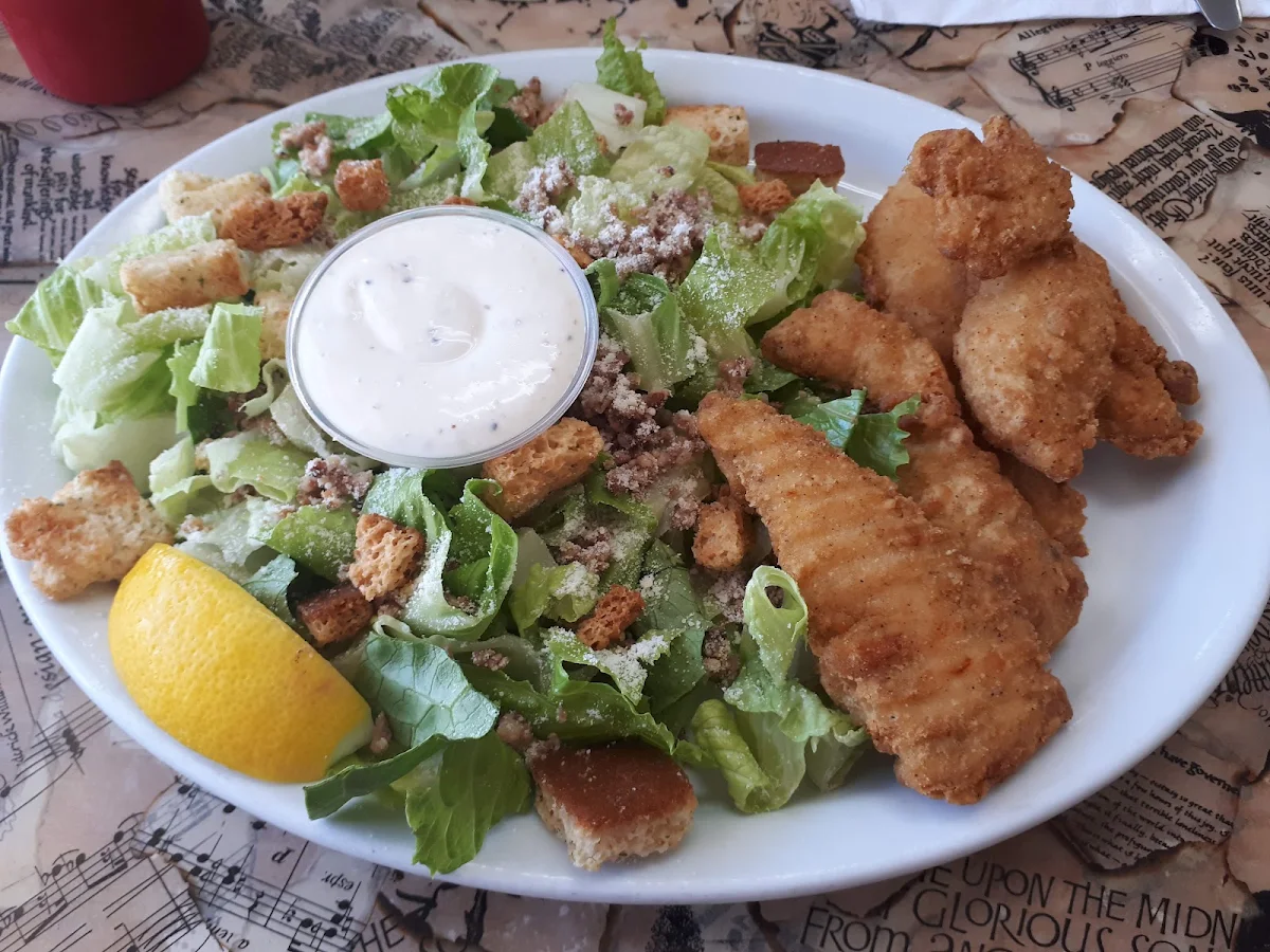 Chicken Fingers with Caesar Salad