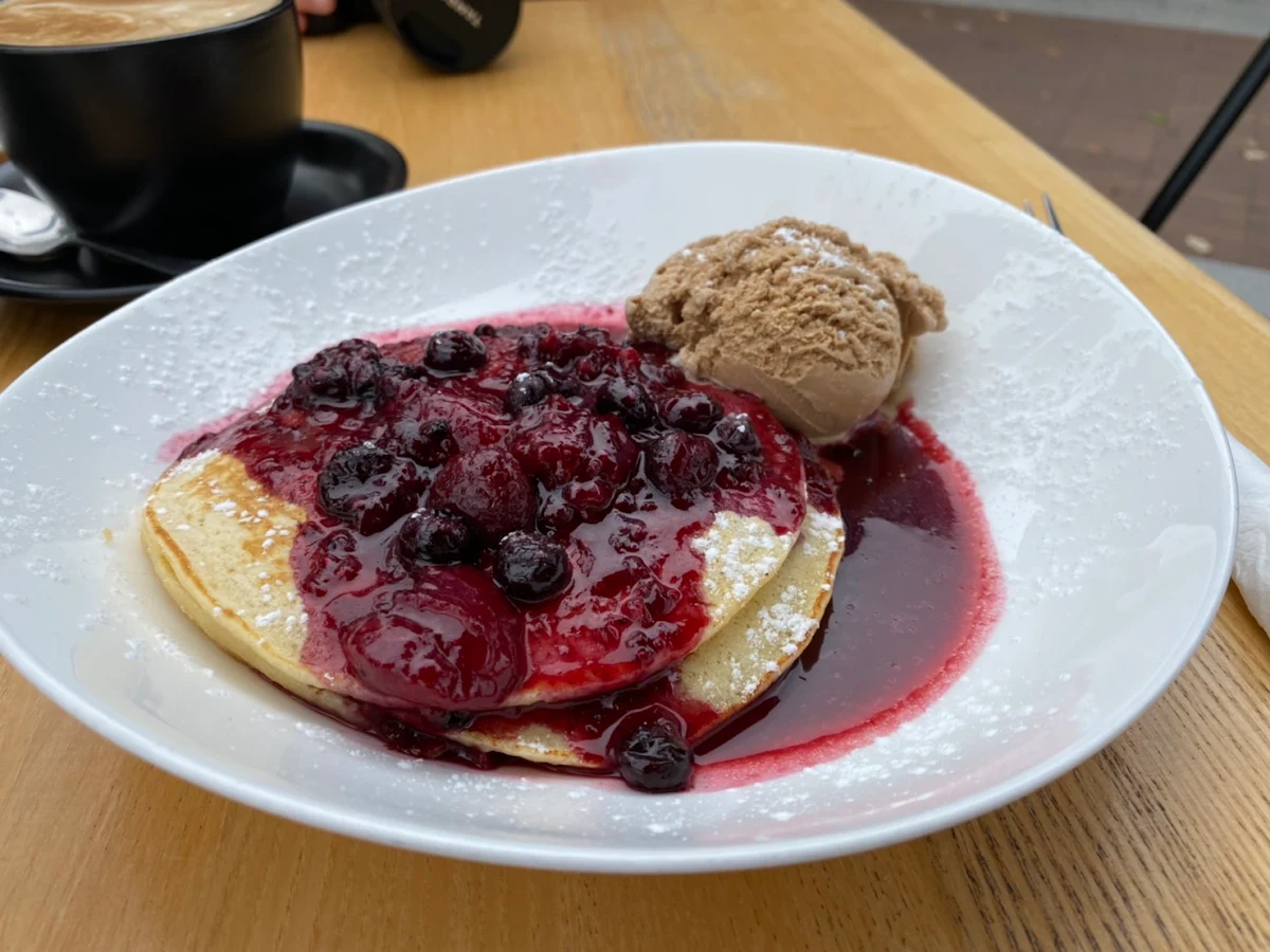 Mixed Berries Pancakes, Batemans Bay Ice Creamery & Cafe