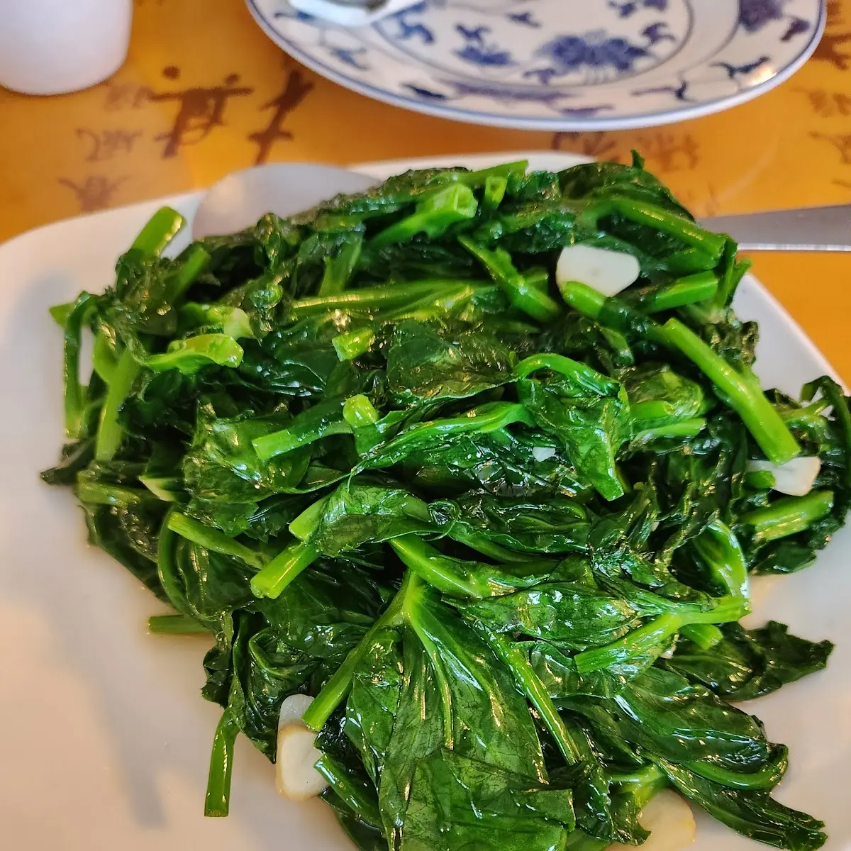 Snow Pea Tips with Garlic