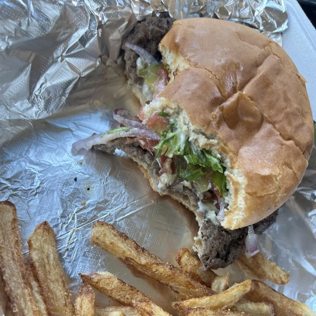Bacon Cheeseburger and Fries