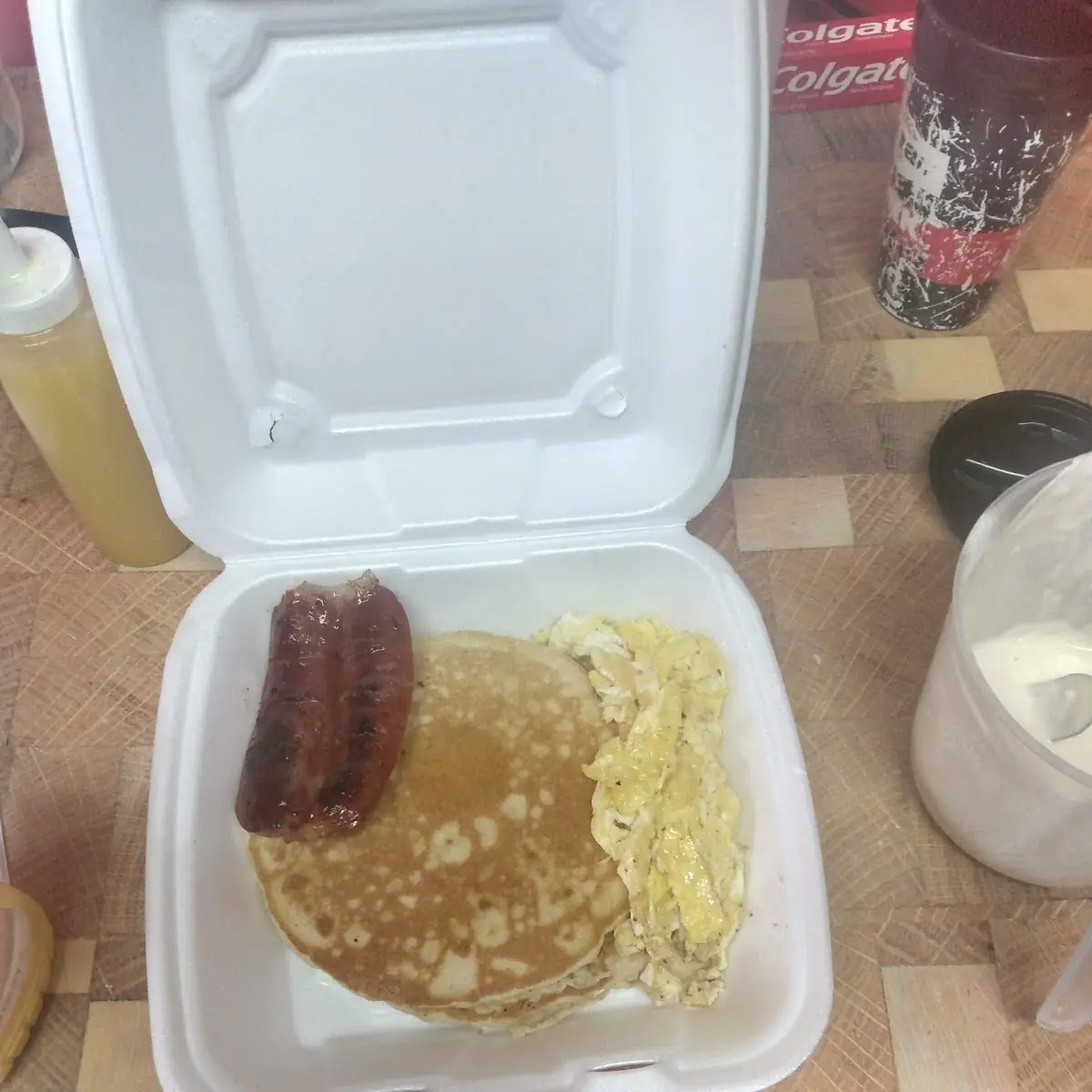 Turkey Bacon w 2 Eggs Grits and Toast