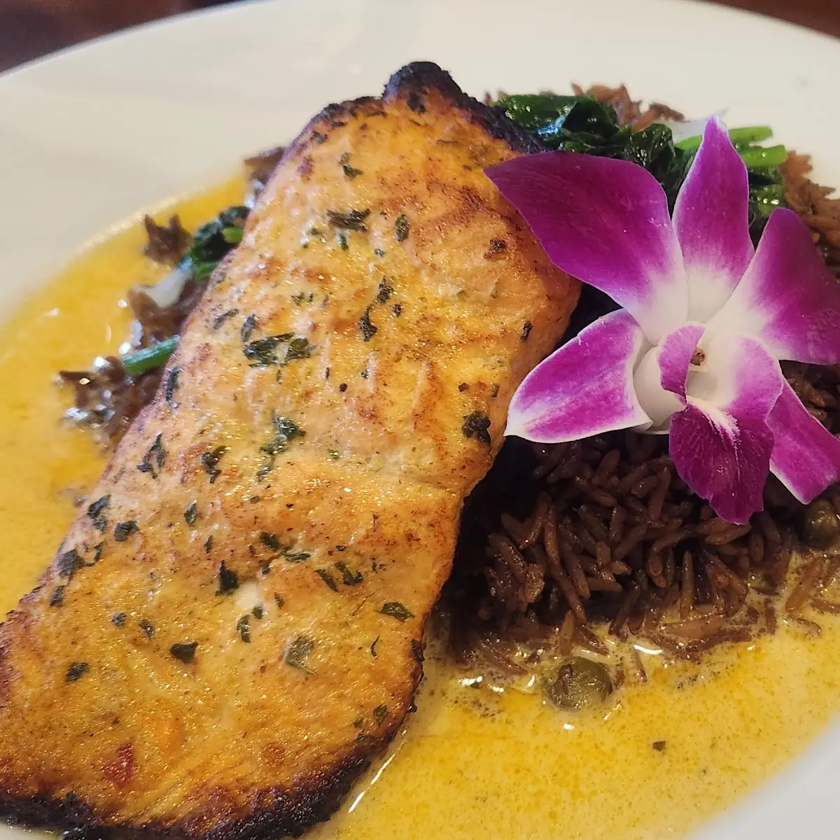 Grilled Salmon with Black Rice
