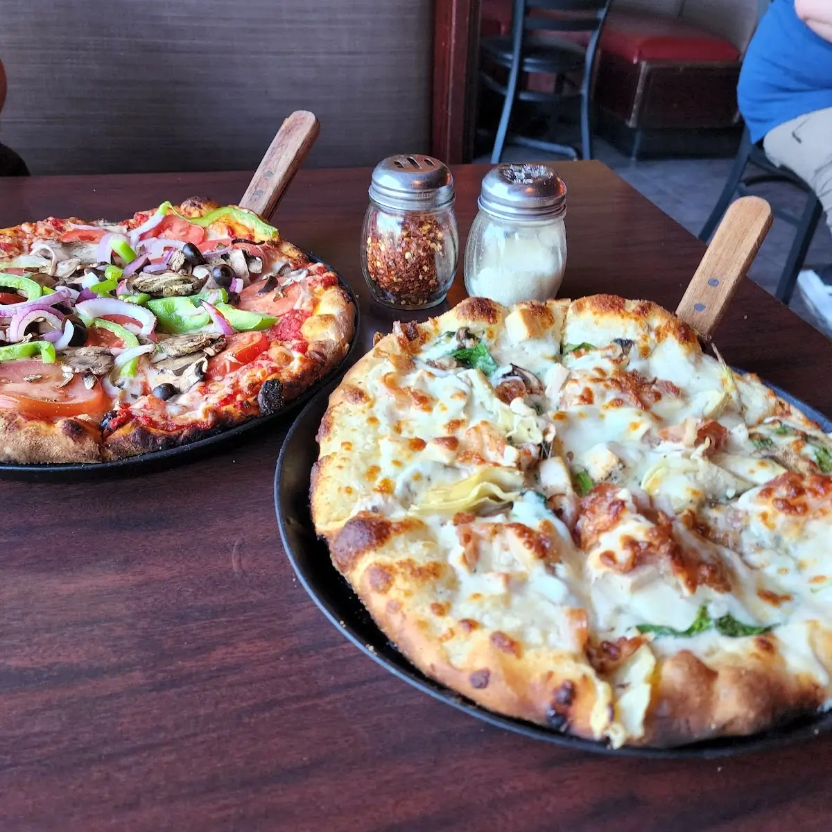 Veggie Left & Chicken Alfredo Right