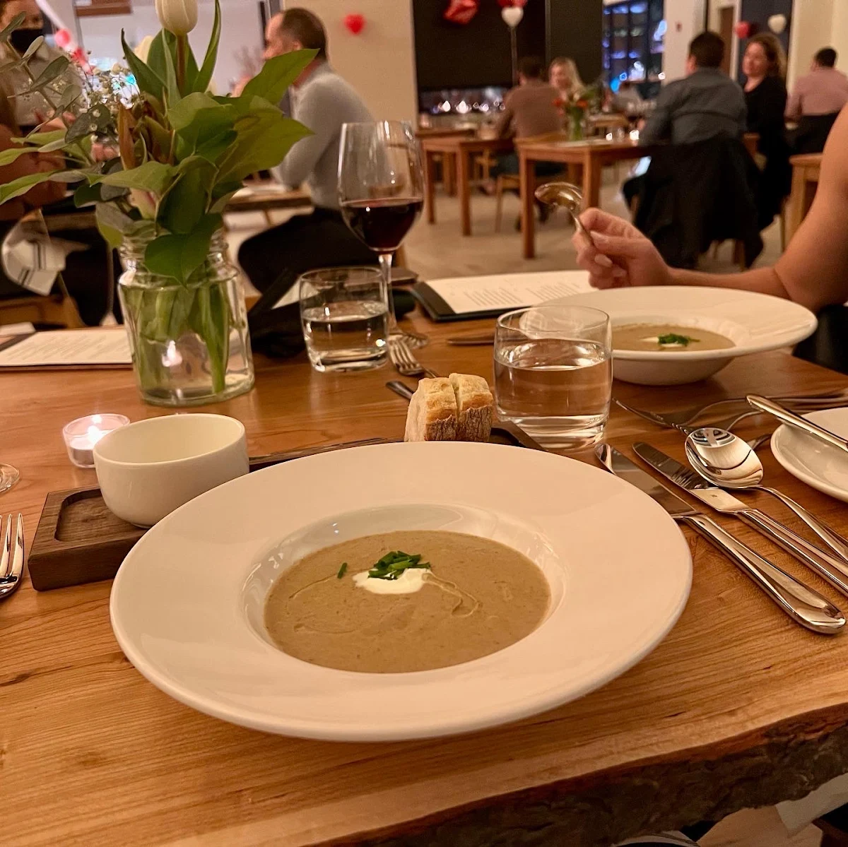 Mushroom Leek Soup, KALOS Restaurant