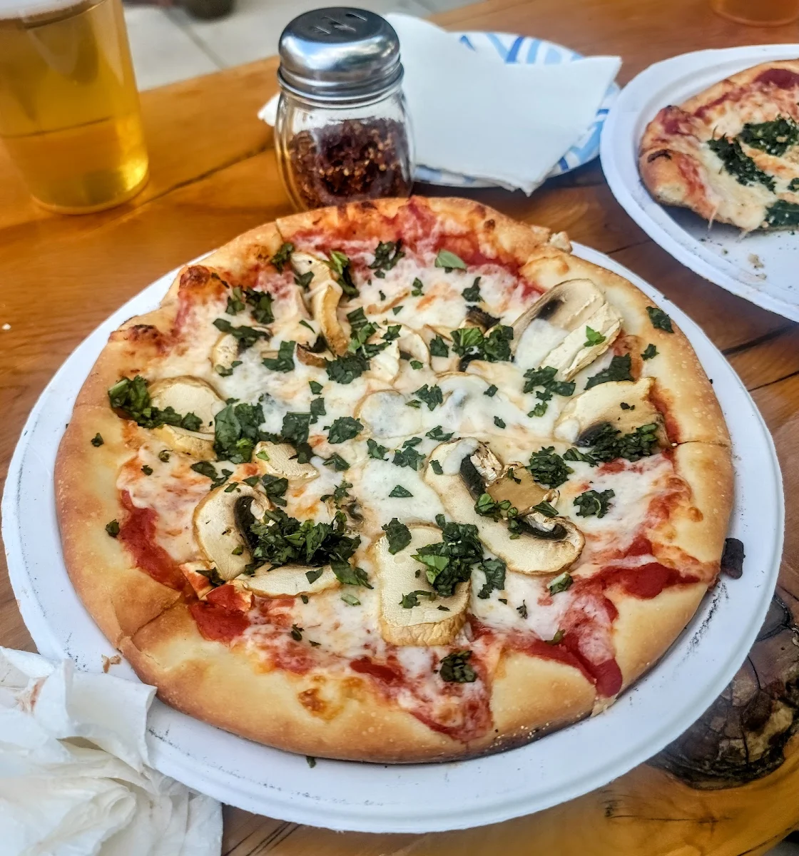 Cheese Pizza with Mushrooms and Basil