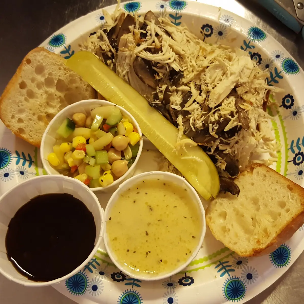 Pulled Chicken Sliders with Dipping Sauce Specials