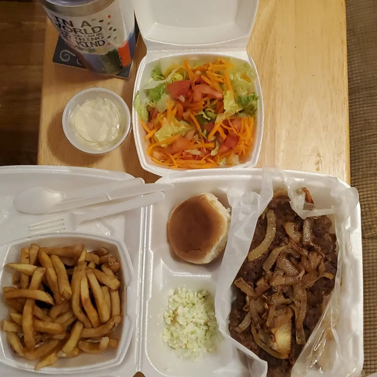 Hamburger Steak and Side Salad