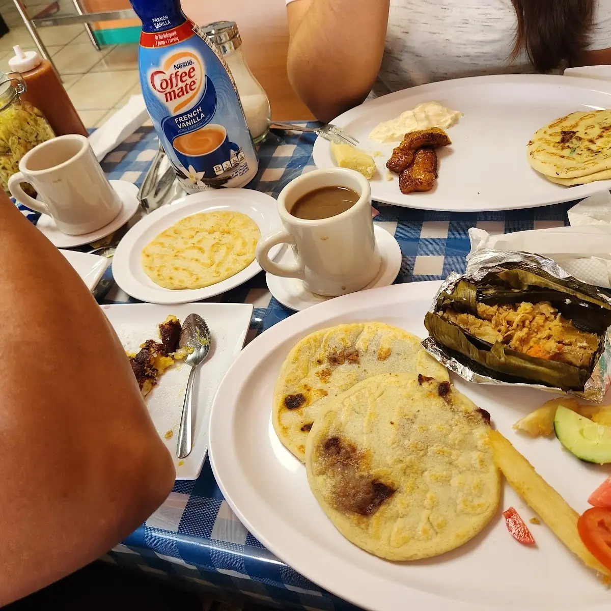 Desayuno Salvadoreño with Chopped Vegetables Refried Beans Salvadorian Cream and Tortillas