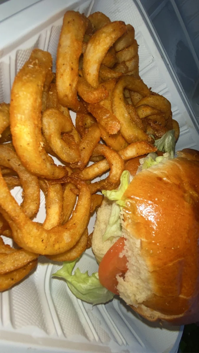 blt Sandwich and Curly Fries