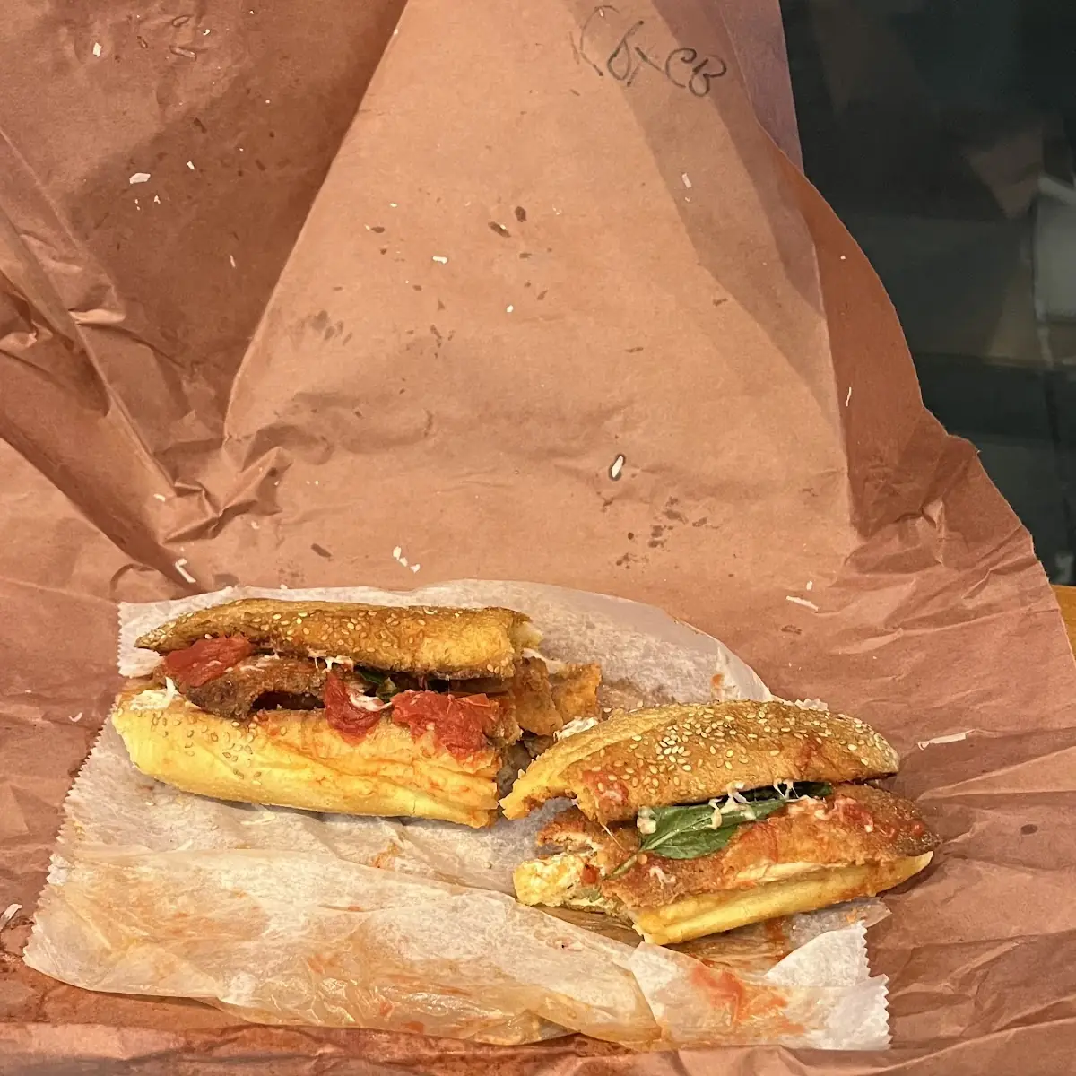 Chicken Parmesan on Garlic Bread