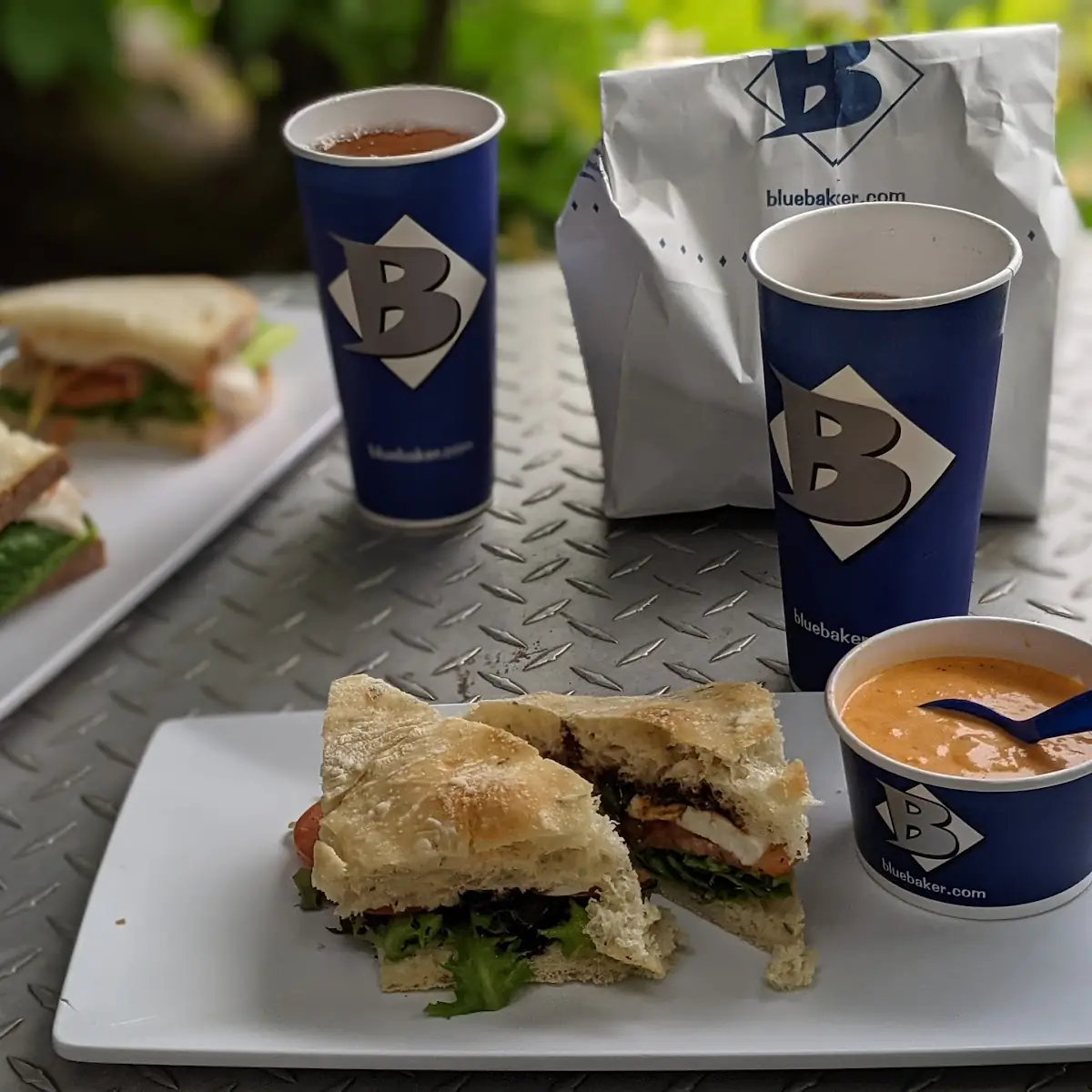 Caprese Sandwich with Lobster Bisque