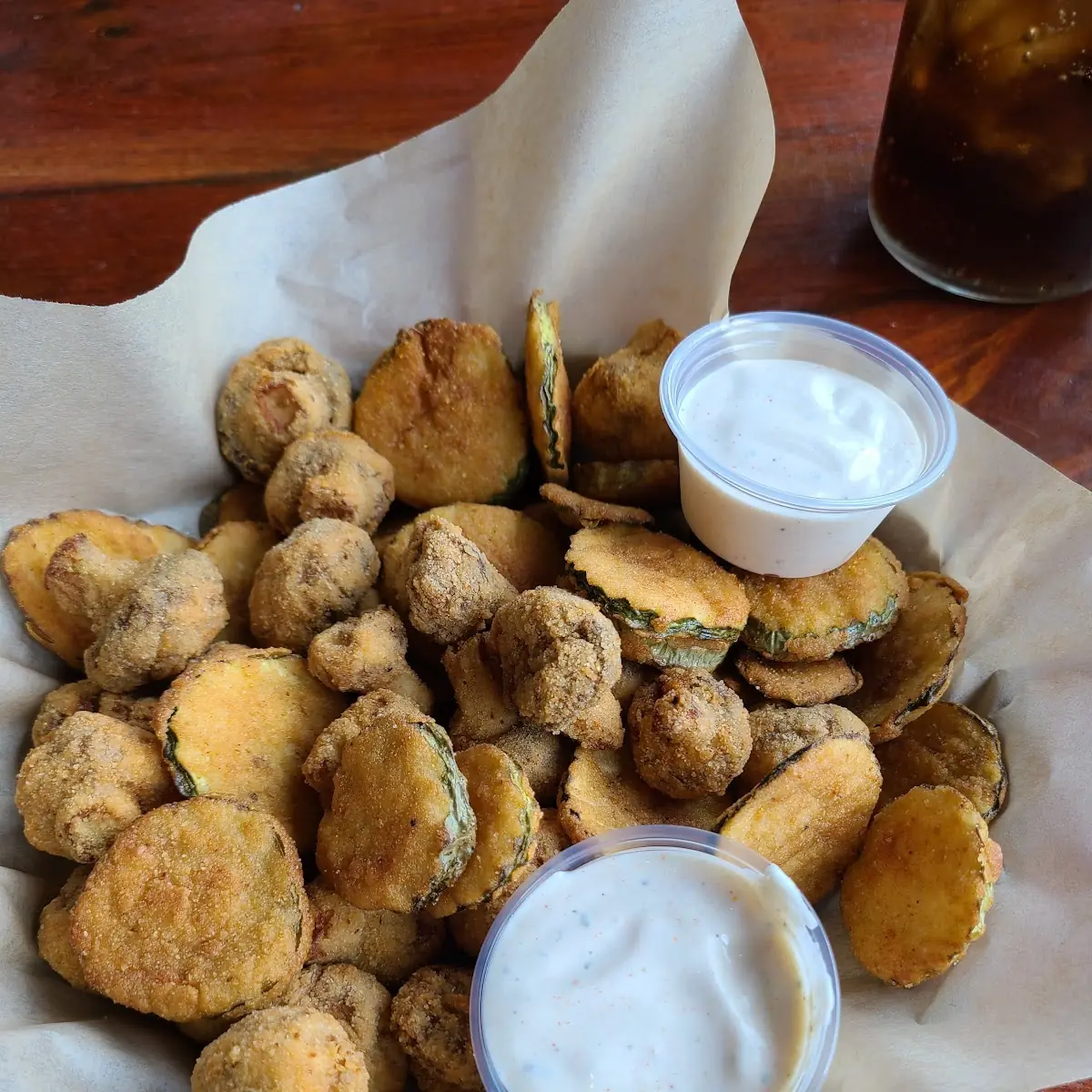Fried Pickles and Mushrooms