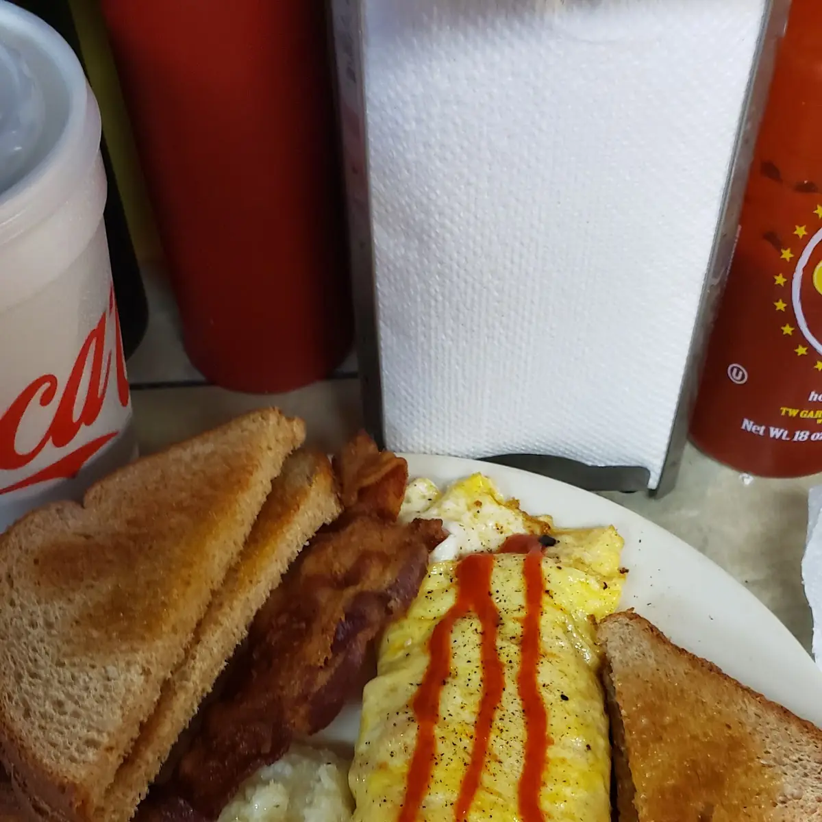 Ham and Cheese Omelette Grits