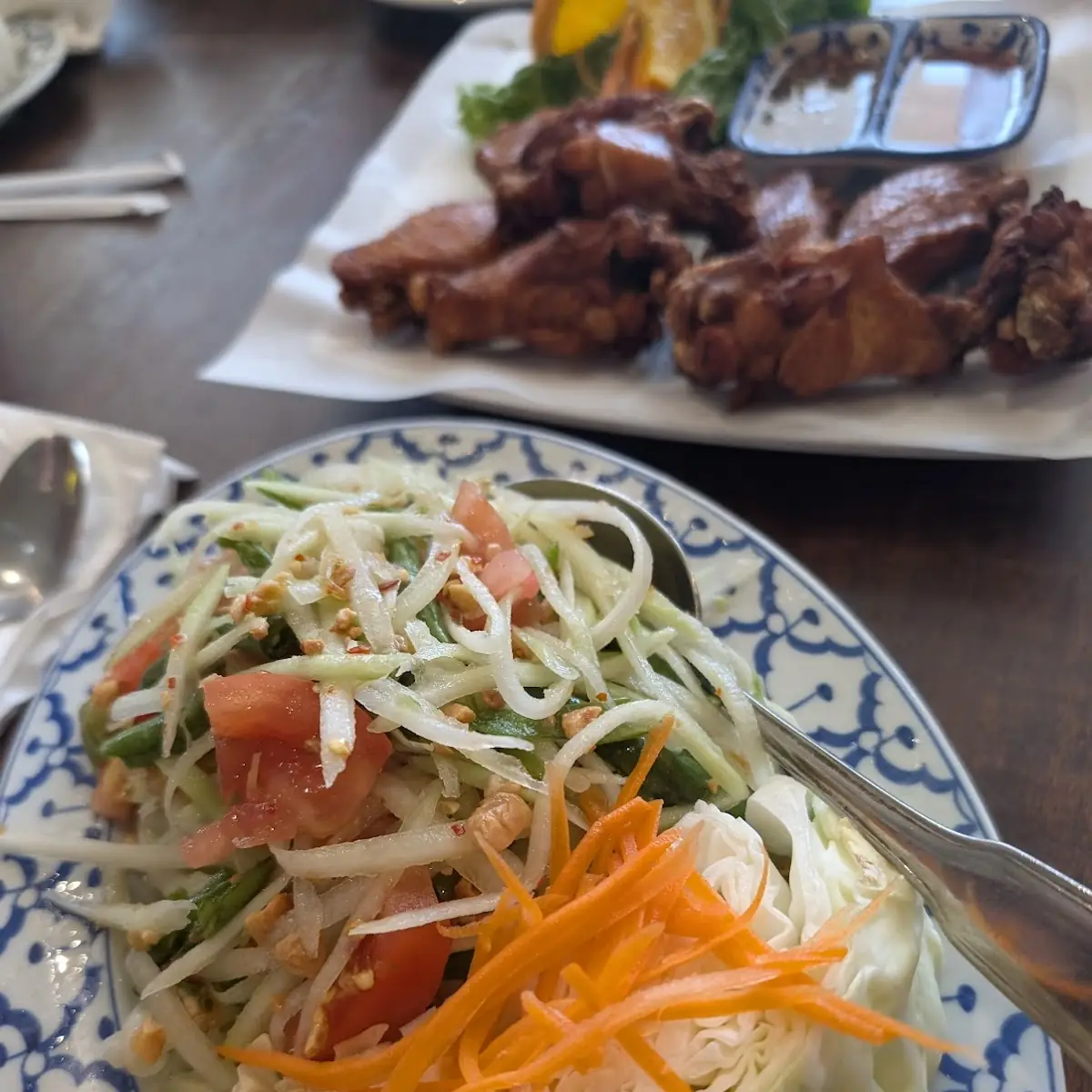 Papaya Salad and Pad See EW