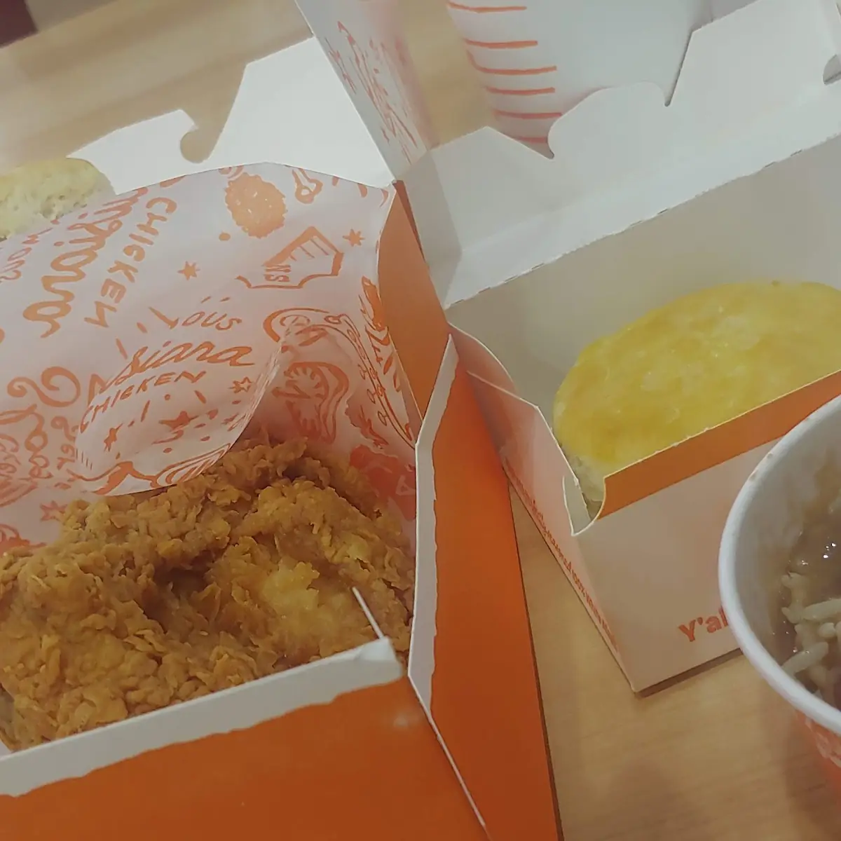 Fried Chicken Red Beans & Rice and Biscuit