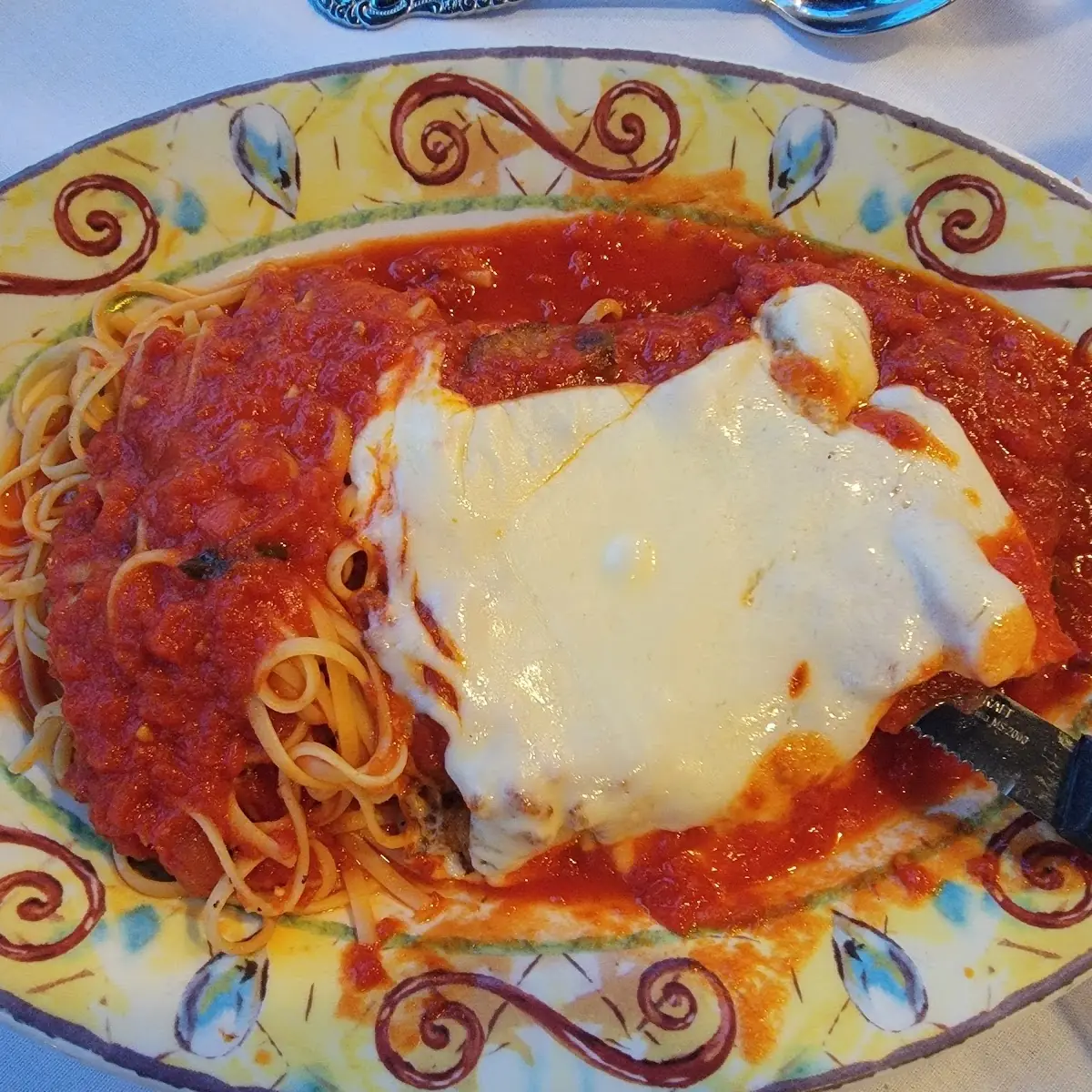Veal Parmigiana Withlinguine