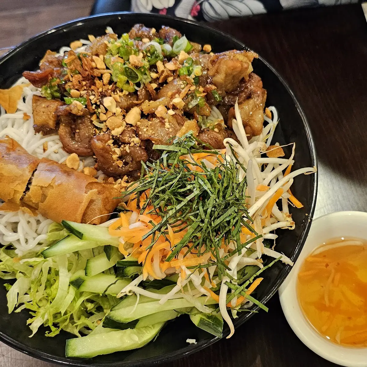 Vermicelli with Egg Roll Grilled Pork