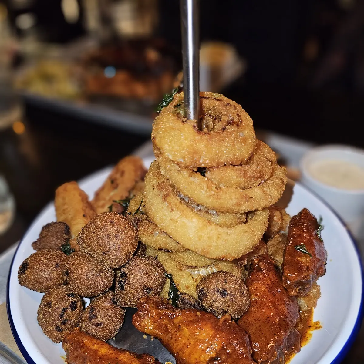 Onion Ring Tower with Herbal Ranch