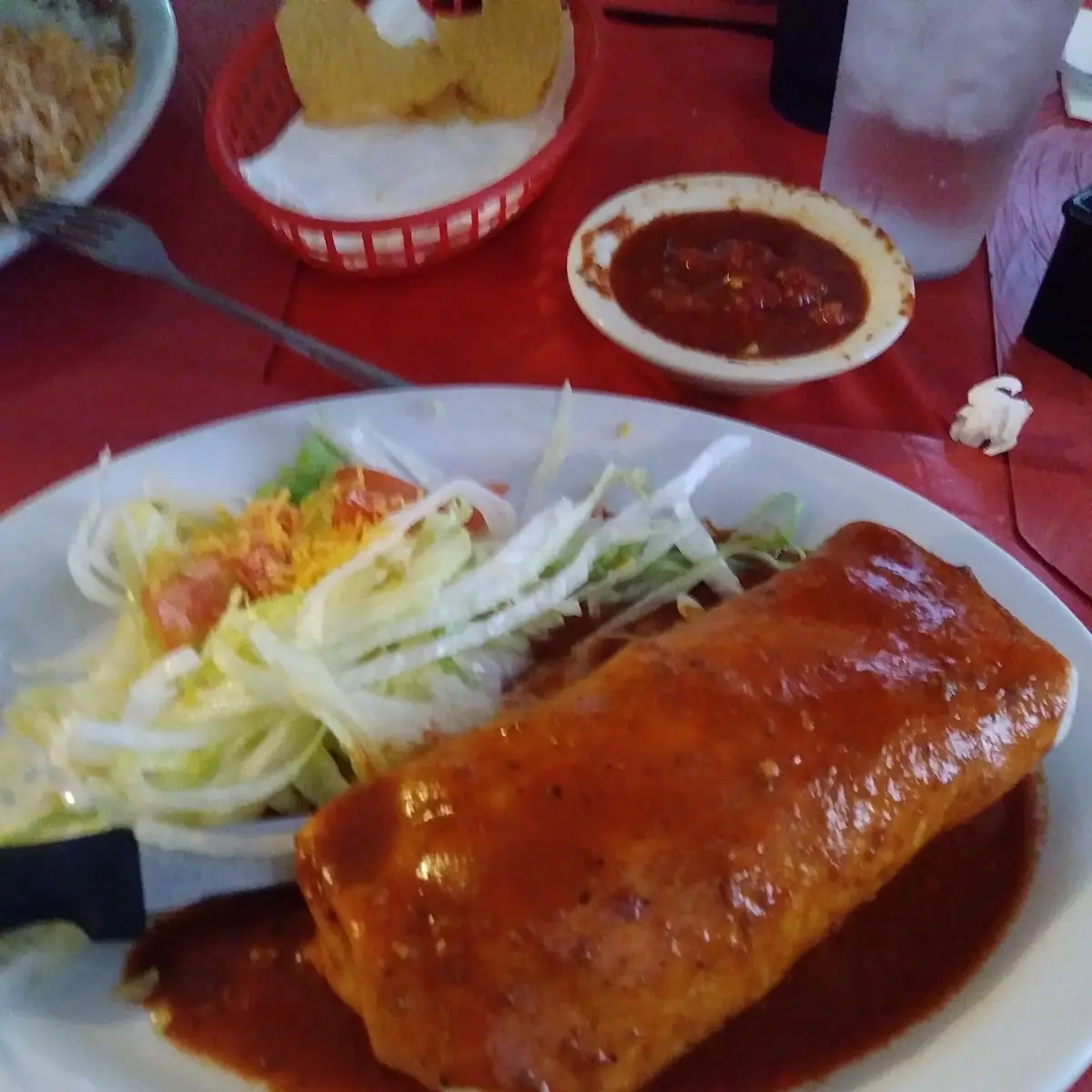 Chile Colorado and Bean Burrito