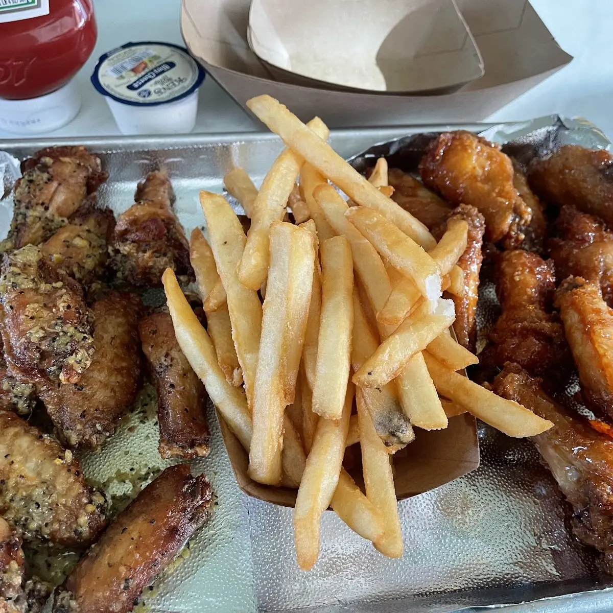 Lemon Pepper & Perry Wings and Fries