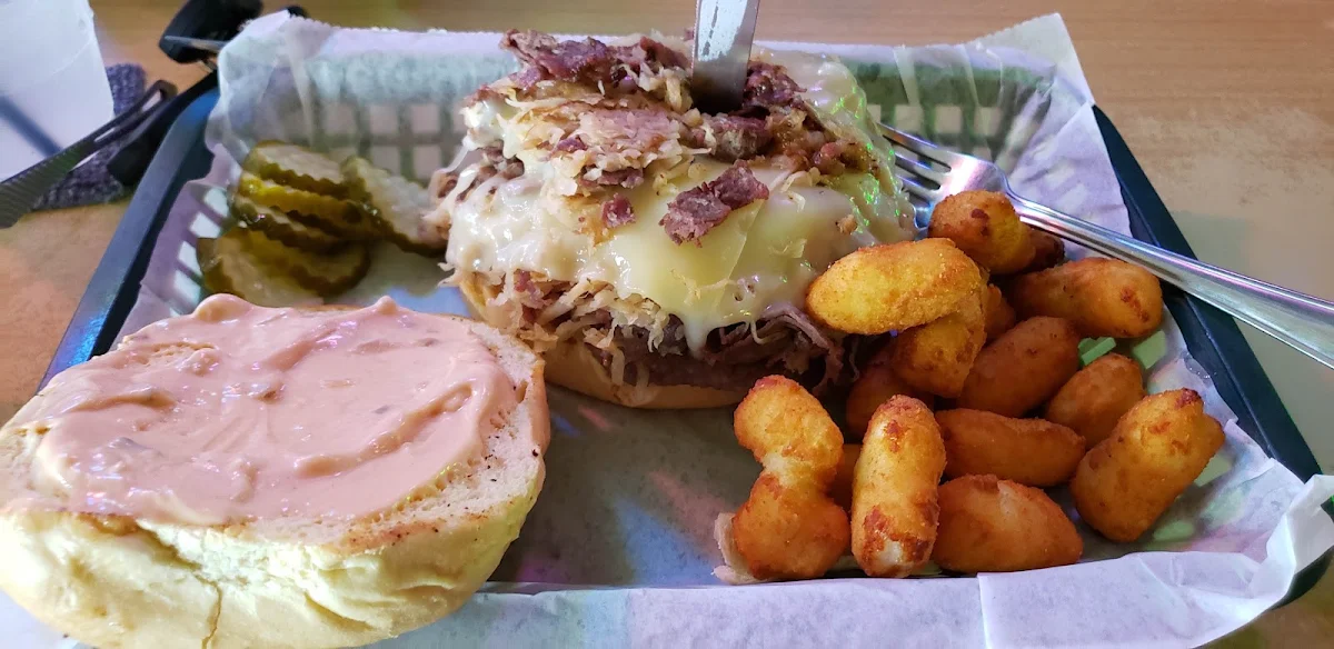 Reuben Burger with Deep-Fried Cheese Curds