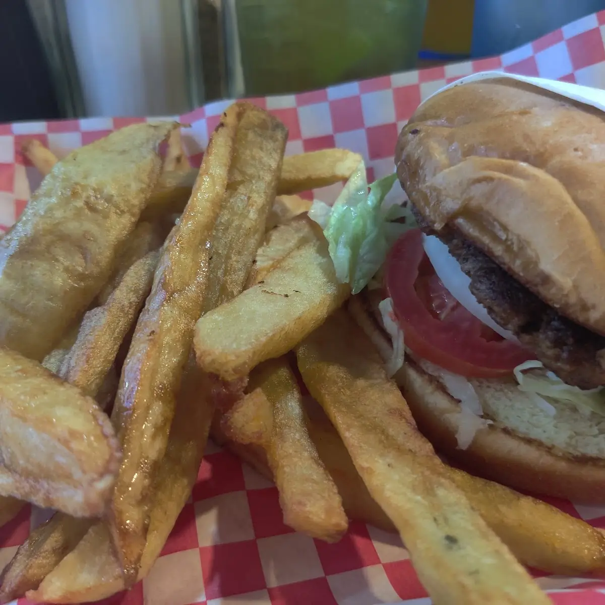 Grilled Chicken Bacon Cheeseburger W/ Fries