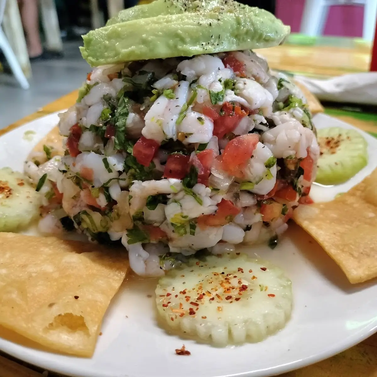 Tostada de Ceviche (Pescado) / Ceviche Tostada (Fish)