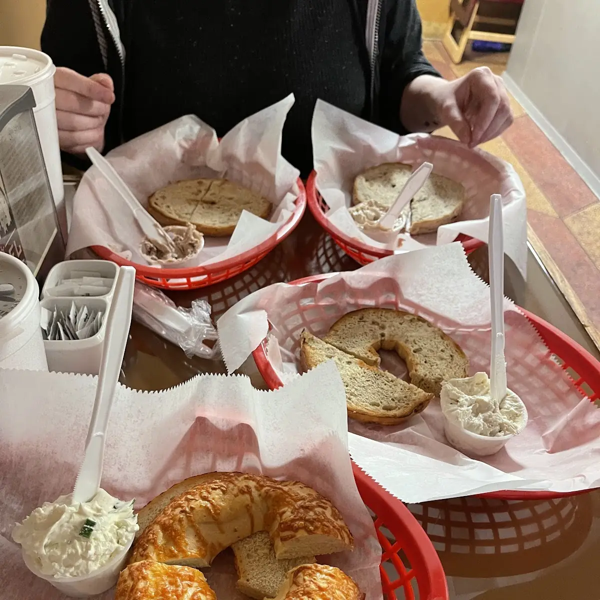 Cheddar Cheese Bagel with Scallion Cream Cheese