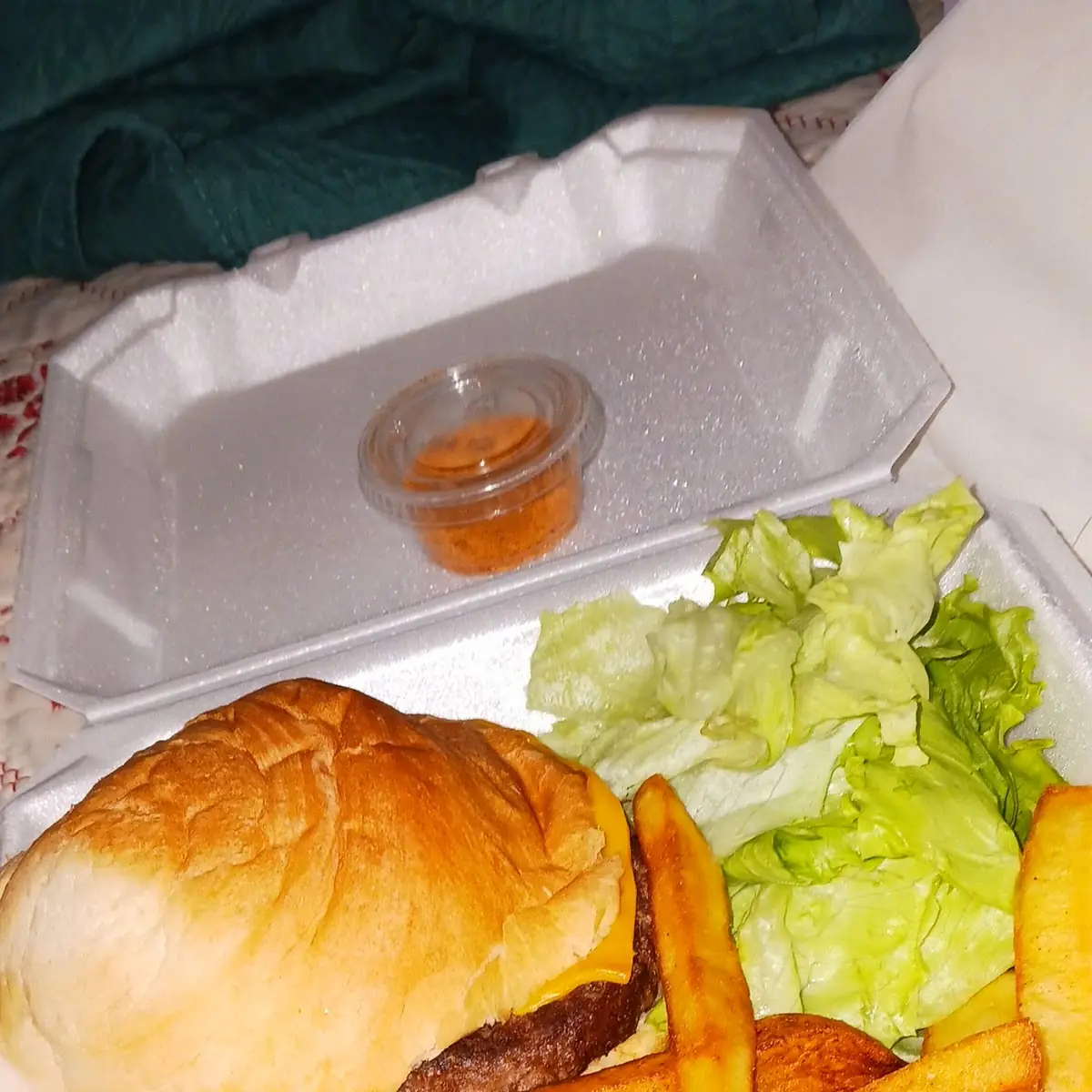 Plain Double Cheeseburger & Seasoned Fries