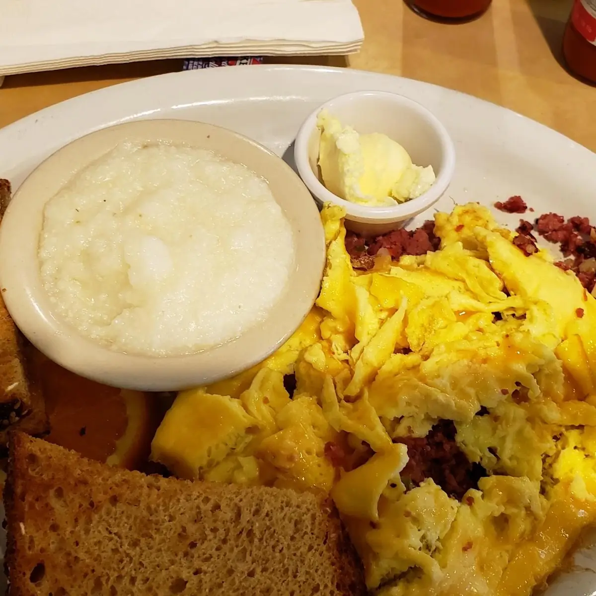 Corn Beef Hash with Grits