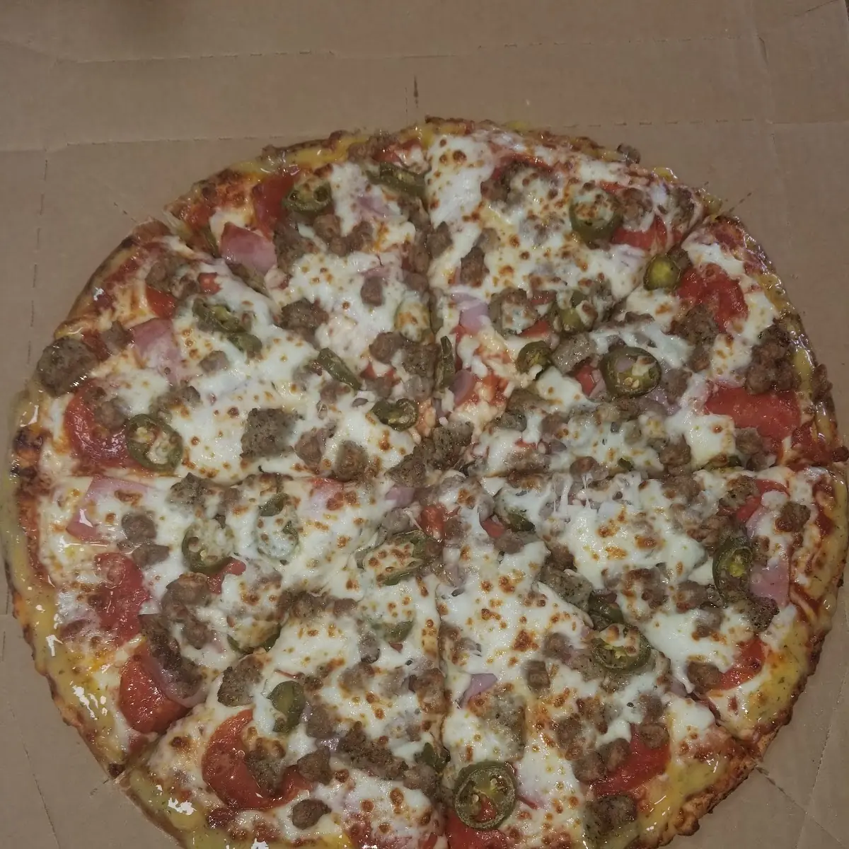 Meatzzaa Pepperoni Ham Sausage Beef and Extra Cheese Pizza
