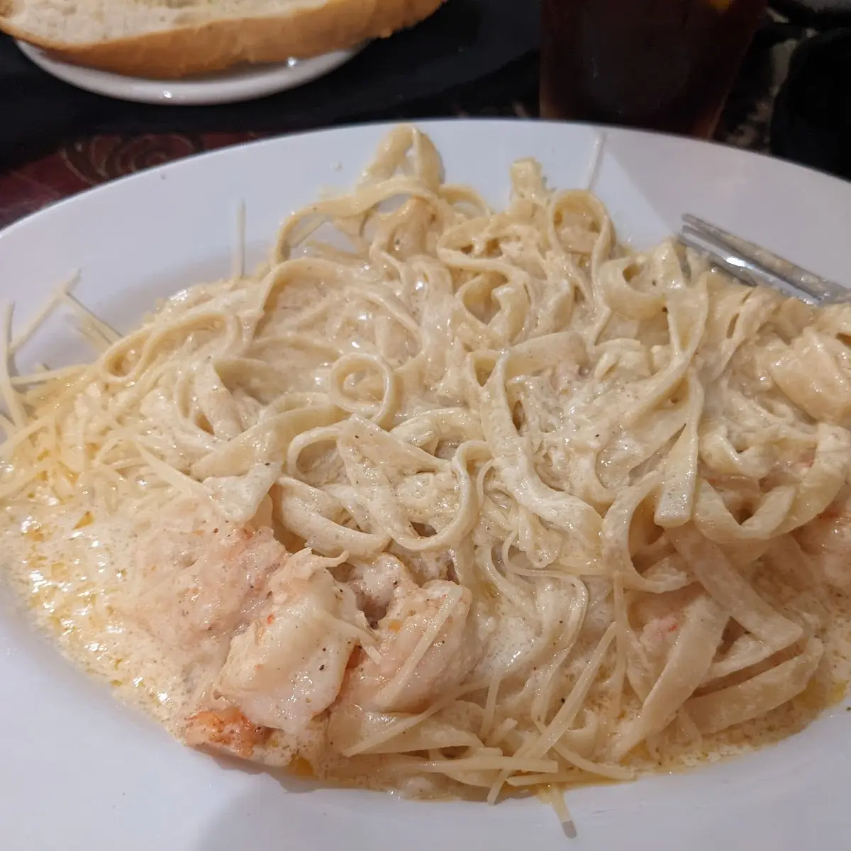 Fettuccine Alfredo with Shrimp