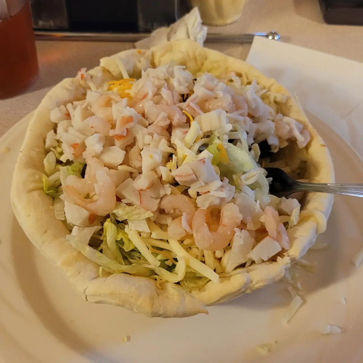 Seafood Salad with Bread Bowl