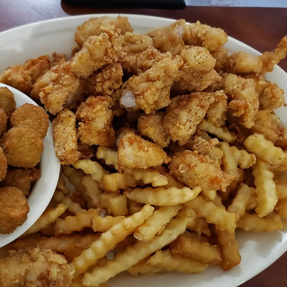 Big Chicken Dinner with Fried Okra