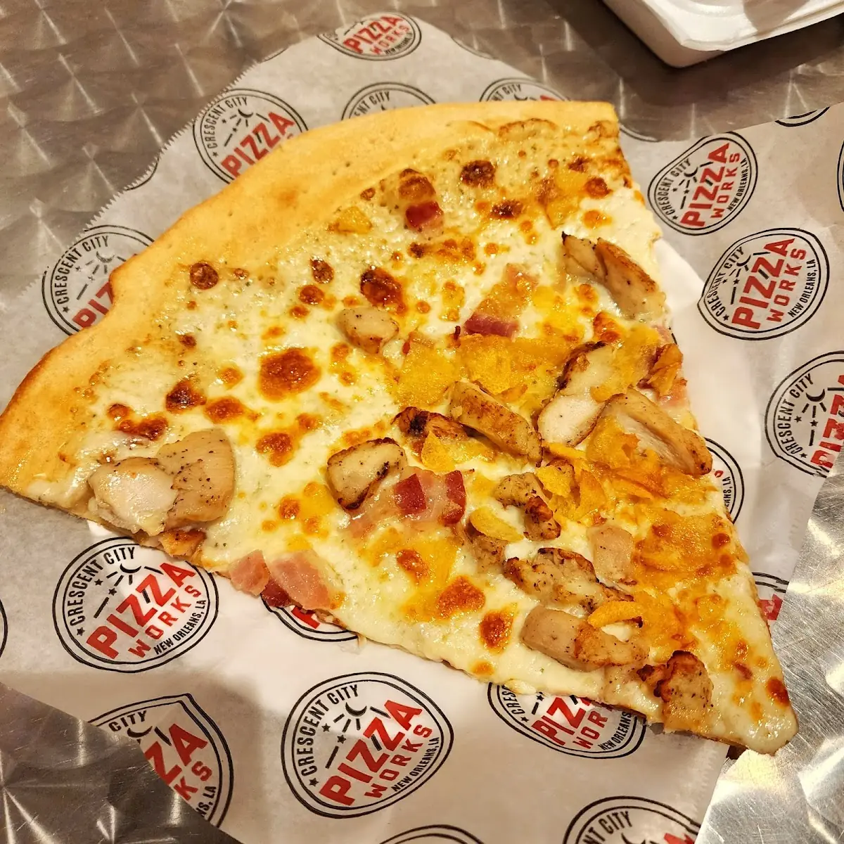 Chicken Bacon Ranch Pizza with Potato Chips