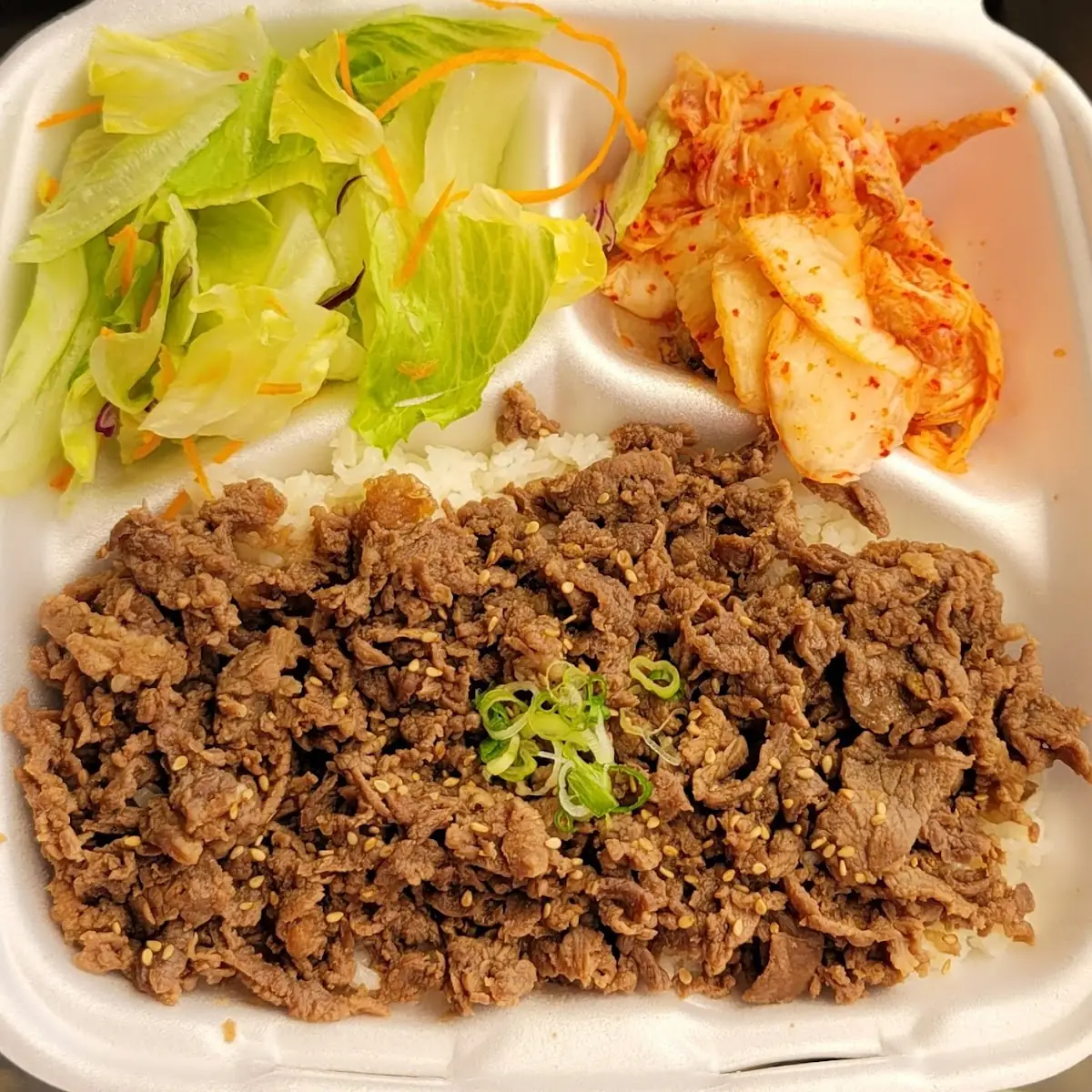 Bulgogi Beef Kimchi and Salad