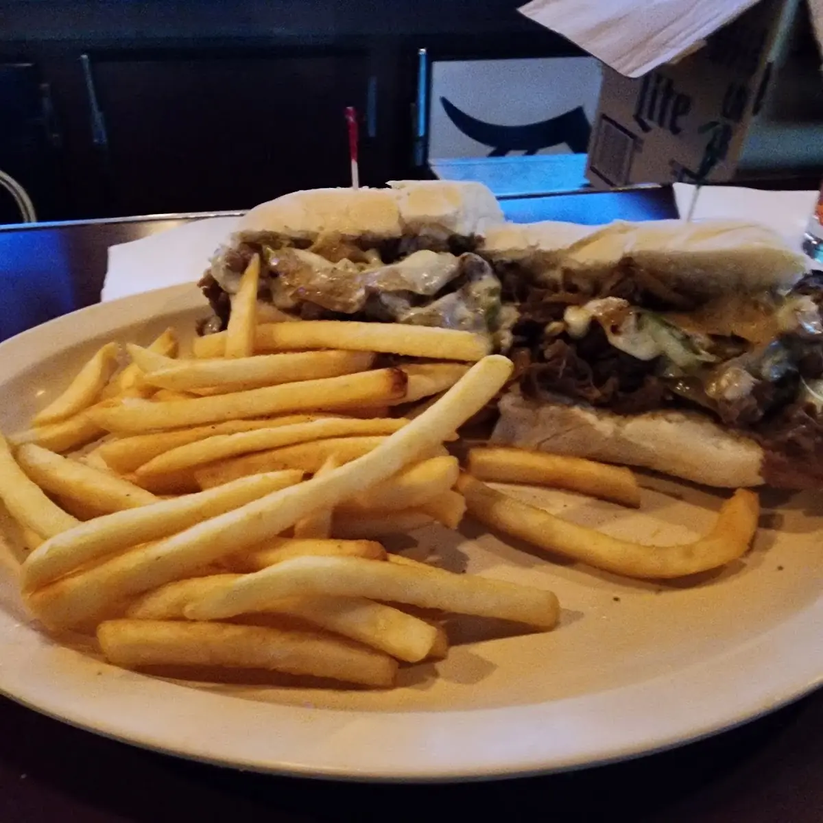 Philly Steak and Cheese w Onion Rings