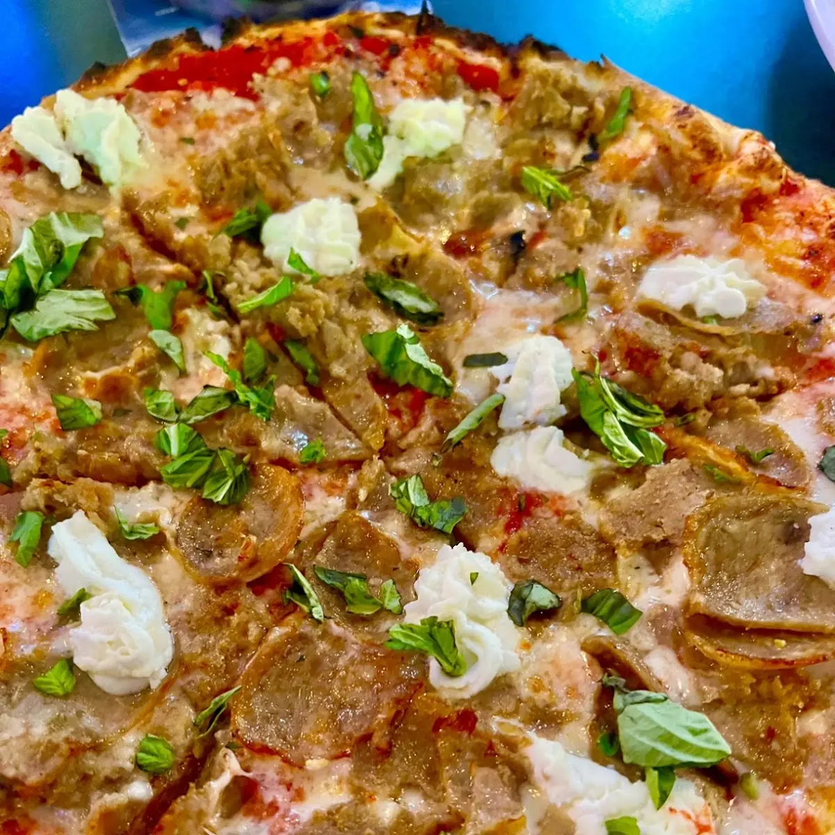 Sausage Pizza with Grated Cheese