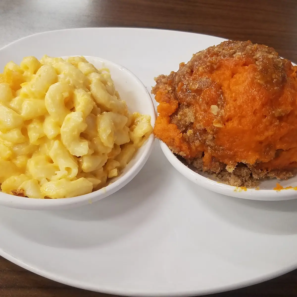 Mac N Cheese and Sweet Potatoes