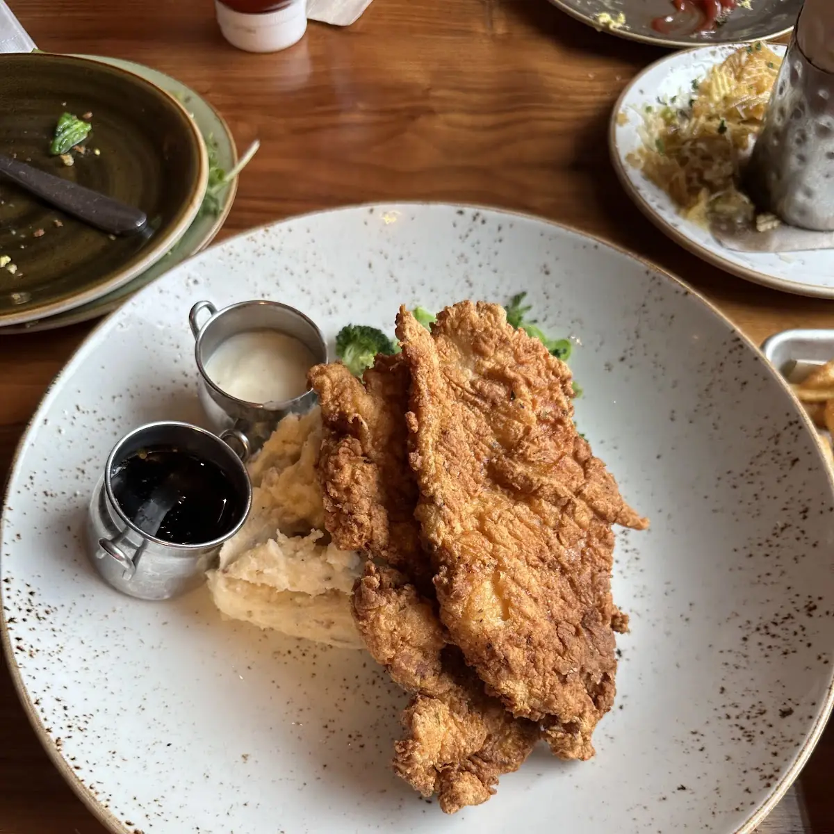 Chicken Fried Ribeye Spinach & Mashed Potatoes