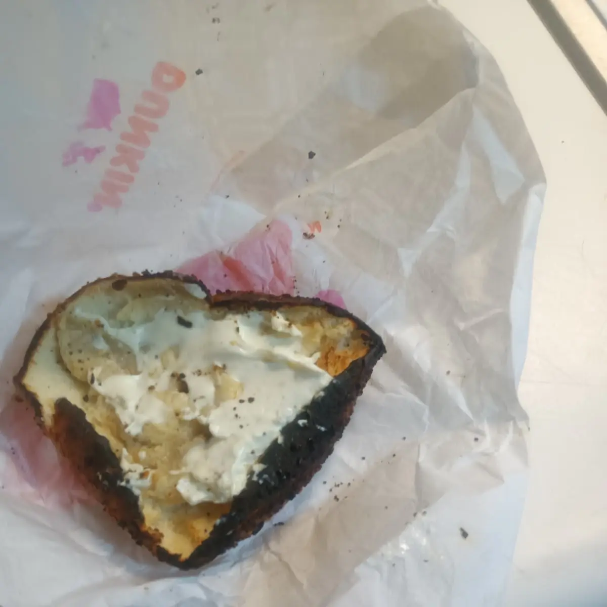Everything Bagel Burnt and not Even Shaped Like a Bagel