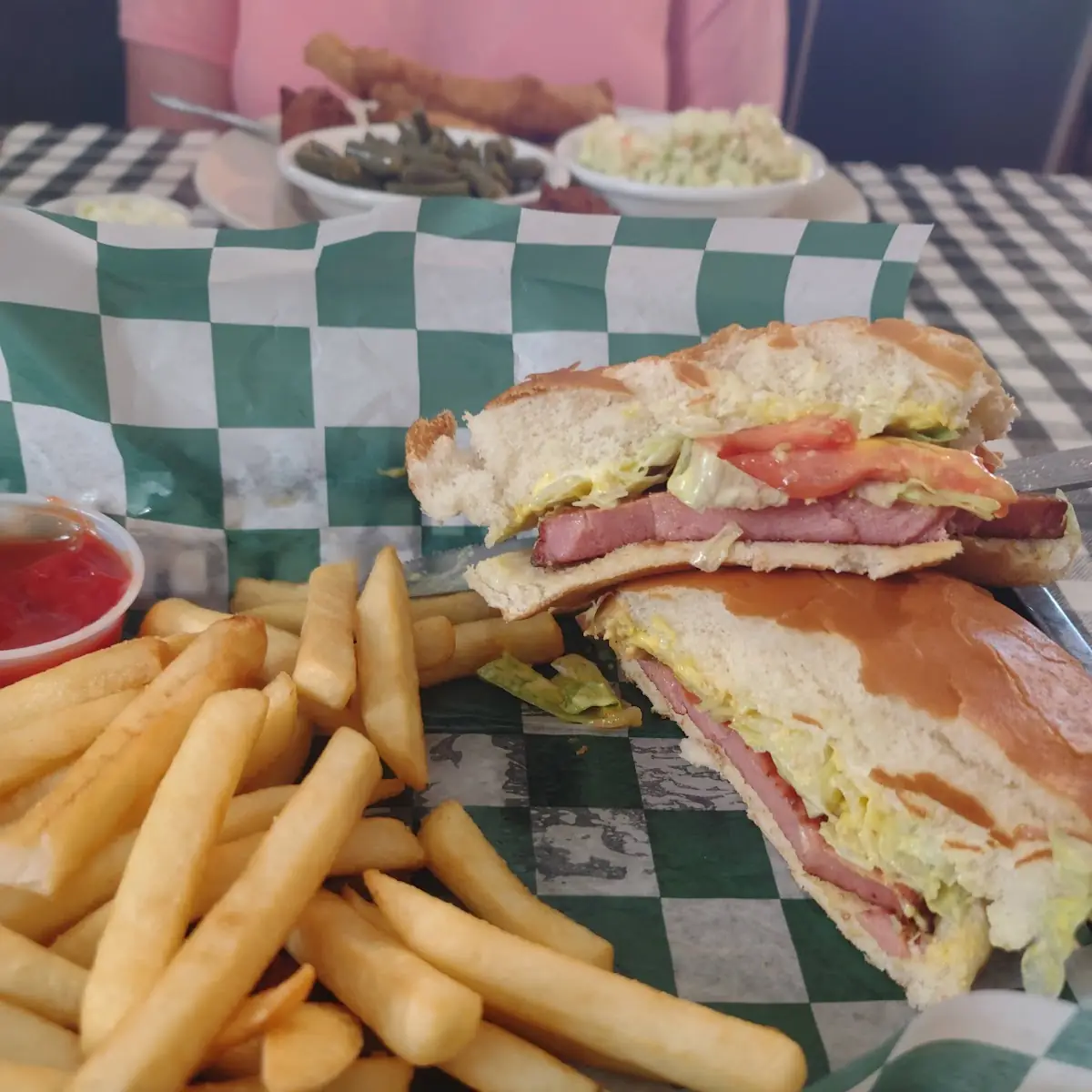 Bologna Burger and Fries