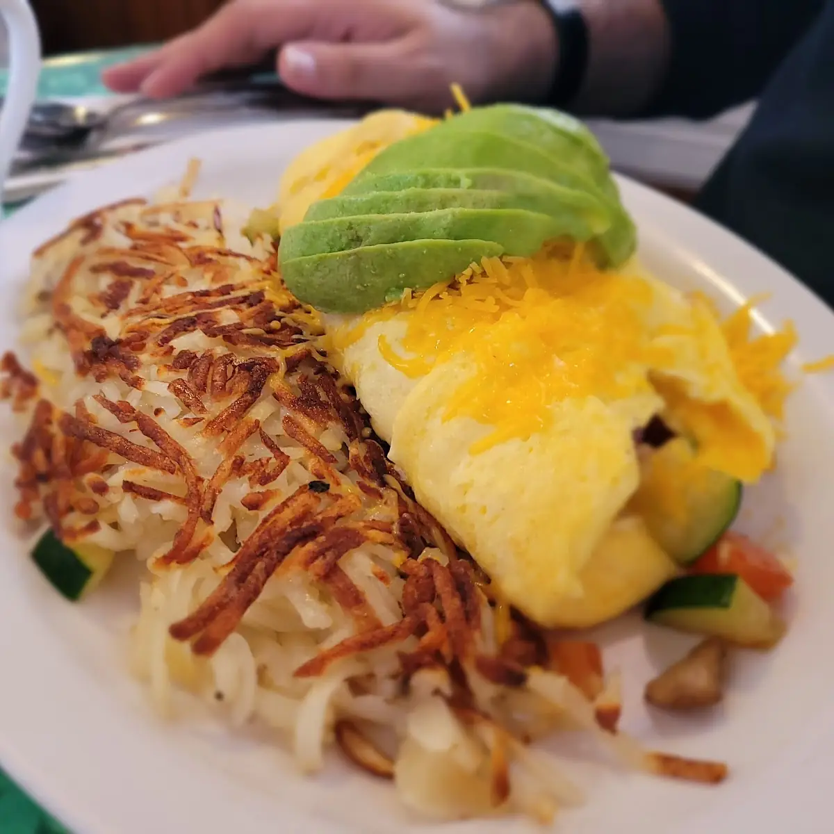 Veggie Omelette and Country Potatoes