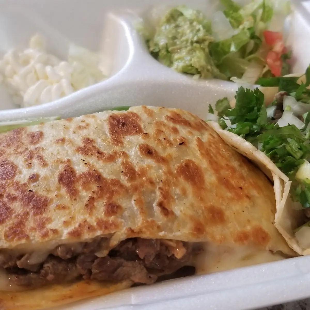 Quesadilla w Rice & Beans