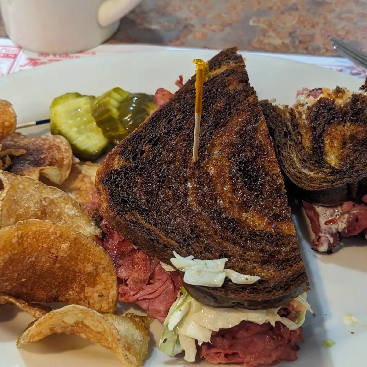 Corned Beef with Coleslaw on Rye