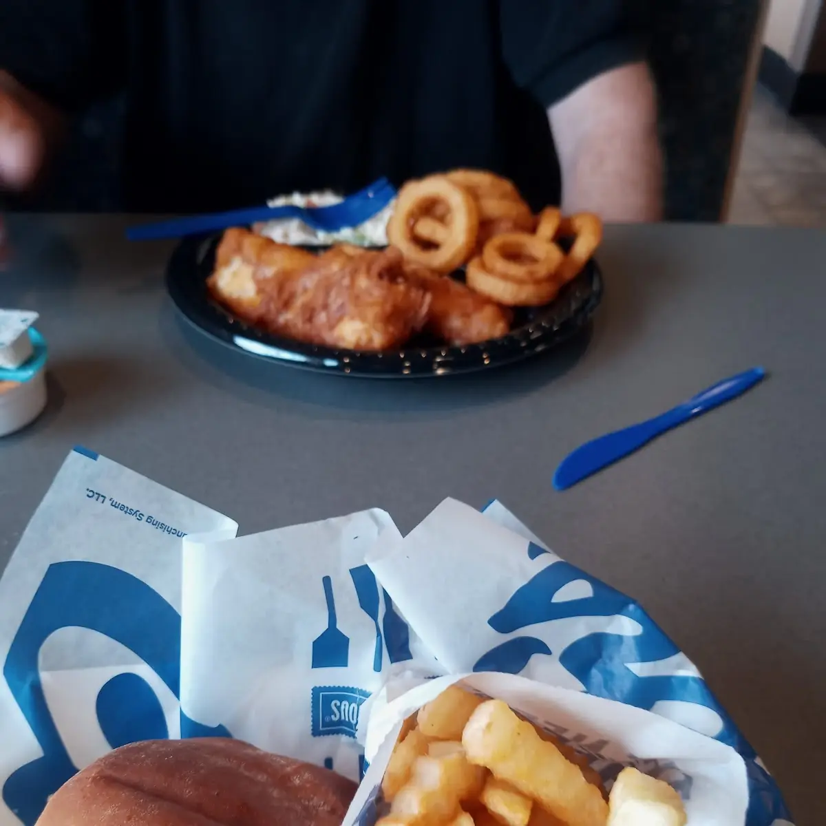 Cod Dinner Top Spicy Chicken Sandwich Bottom