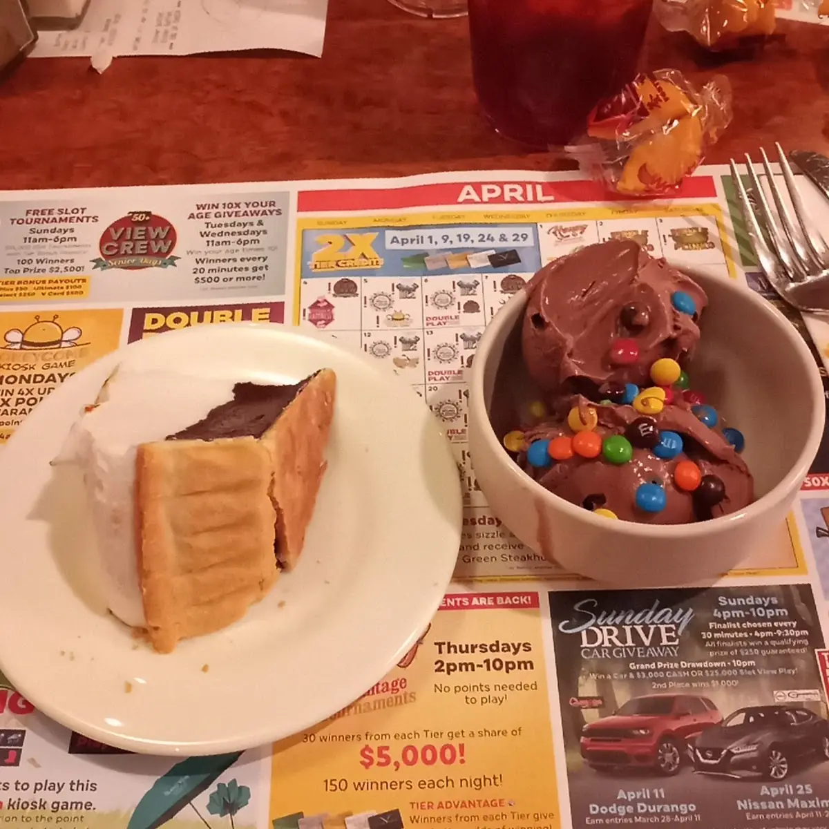 Chocolate Pie and Chocolate Ice Cream with M&ms